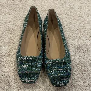 ANN MASHBURN Green Tweed Flats